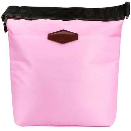 KAREN66 Kühltasche Klein Lunchtasche mit Reißverschluss Mini Kühlbox Einkaufstasche Isoliertasche Wasserdicht Picknicktasche Lunch Bag zur Arbeit Schule Outdoor (Rosa)