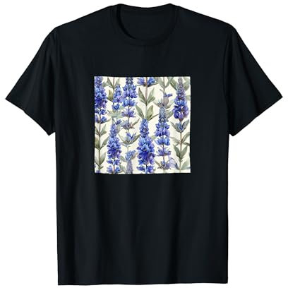 Anise Hyssop Flower Watercolor Pattern Graphic T-Shirt