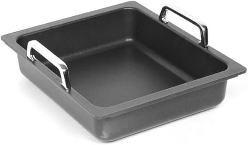 AMT Gastroguss Klaus Grillt Gastronorm – Contenitore alto GN 1/2 con fondo liscio, non induzione, 26,5 cm x 32,5 cm, altezza 5,5 cm, con manici in acciaio inox, finitura antiaderente Lotan®,