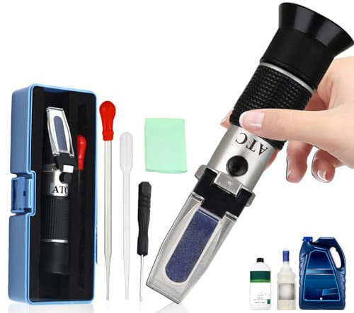 YUJUVI Frostschutz Refraktometer 4-in-Frostschutz Ethylenglykol Frostschutzprüfer Kühlmitteltester Refraktometer für Scheibenwasser, Adblue, Batteriesäure, Ethylenglykol, Propylenglykol