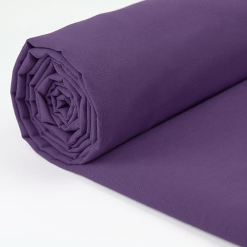 A-Express 100 % bomullstyg - 60 tum 150 cm brett - vanligt bomullstyg per meter - perfekt för quiltning, sömnad, klädtillverkning, gardinfoder, tygkassar, sängkläder, örngott - lila 2 meter