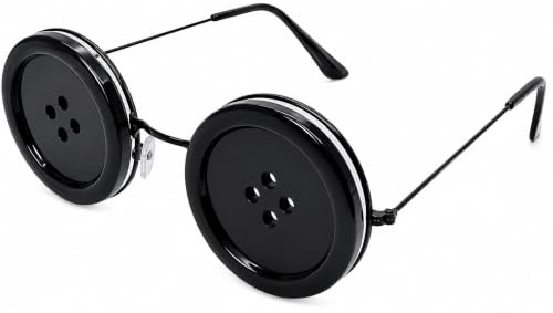 jokeshop Coraline Button Eye Glasses Halloween TV Film Character Adults Fancy Dress Round Black