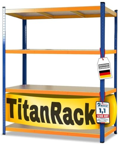 etm Estantería ancha de 200 x 150 x 80 cm – con capacidad de carga de hasta 1500 kg, se puede utilizar como estantería para cargas pesadas, almacenamiento, sótano, estantería, estantería, estantería