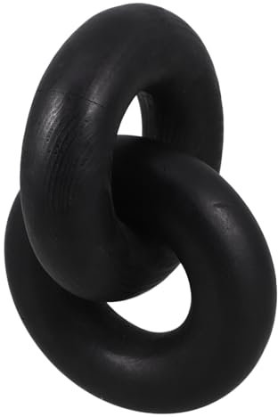 Mobestech Rustic Wooden Chain Link Decor Artistic Home Decor for Living Entryway Bookshelf and Office