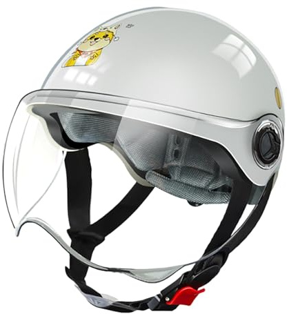 Casco para Niños De 6 A 14 Años, Casco De Media Cara, Casco Multiusos para Todo Tipo De Clima, para Ciclismo, Patineta, Scooter, Homologado por ECE 2205. A,(53-58CM)