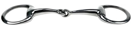 ianufu Horse Tie Rings Stainless Steel Horse Gag Eggbutt Bit Snaffle Oval Link Mouthpiece Training Equestrian Equipment for Stables/Pastures/Livestock & Farm Use(BT0301-125)