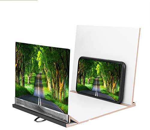 Goshyda Phone Screen Amplifier, Portable 8 Wooden Phone Screen Holder Stand, for All Types of Smartphones, for Indoor and Outdoors Activities, for Camping, Tourism, Leisure (Thin section)