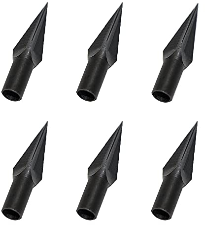 ANCLLO 6 x Pfeilspitzen mit Körnung 119 für die Jagd und Bogenschießen, Pfeilspitzen für Kreuzbrustschrauben und Recurvebogen aus Holz