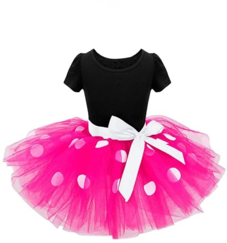 Lito Angels Mädchen Punkte-Kostüm mit Ohren-Haarreif, Hotpink, 6–7 122