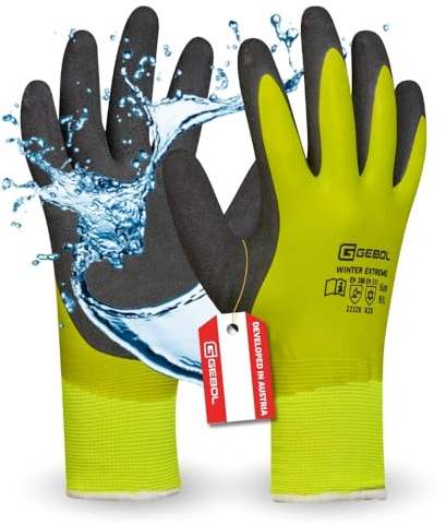 Gebol Winter Extreme, 1 par vinterarbetshandskar med dubbel latexbeläggning, vatten- och oljeavvisande, konstruktion och skogsbruk, fodrade, för män, storlek XL/10