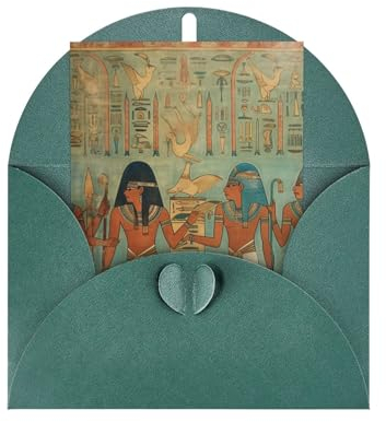 BONDIJ Grußkarten mit Umschlägen, Frauen im alten Ägypten, Druck, Dankeskarte, Blanko-Karten für alle Anlässe, Geburtstag, Dankeschön, Hochzeit, Urlaub, Partys und mehr, 10,2 x 15,2 cm