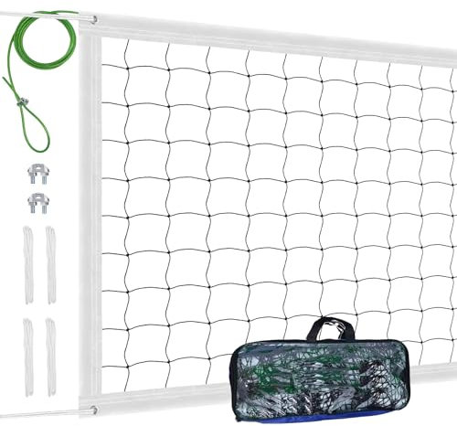 Professionelles Volleyballnetz für den Außenbereich, tragbares Volleyballnetz mit Flugzeugdrahtseil für Hinterhof, Schulhof, Strand, Pool, 90 x 91 cm