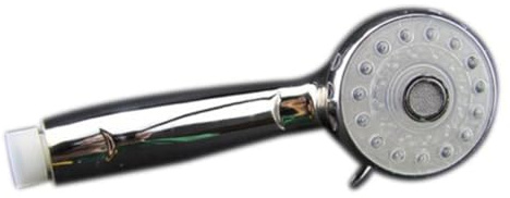 LALAFINA Cabezal de Ducha LED Multifuncional Redondo con Control de Temperatura Luz Colores sin Baterías Conexión para Baño