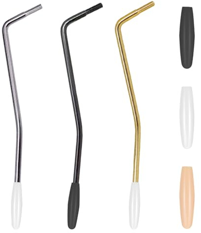 3 Pcs 5mm Thread Tremolo Arm with 3 Rubber sleeves for the crank (1 each in white, beige, and black),Silver Electric Guitar,Single Tremolo Bar for Electric Guitar Tremolo System