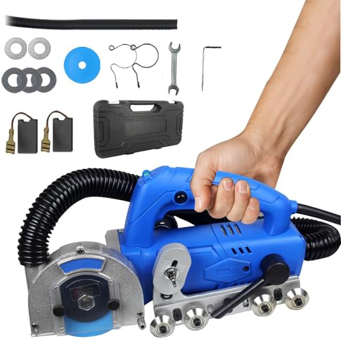 Pulitore elettrico per cuciture con assorbimento della polvere e regolazione della profondità per la pulizia delle fughe delle piastrelle in edilizia