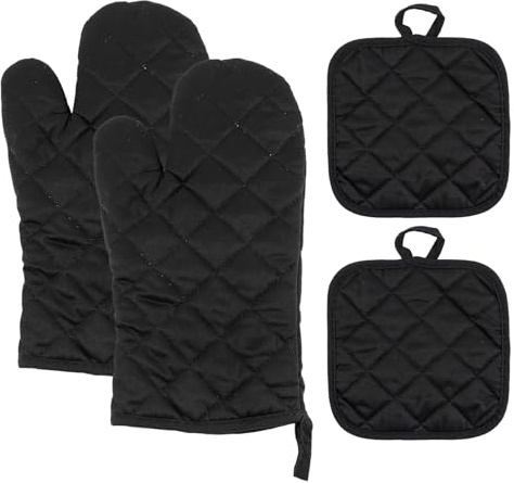 RoxNvm Guantes para Horno, 4 Guantes Horno Profesional y Manoplas Horno, Guantes Cocina, Resistente al Calor, Guantes de Cocina, Manoplas Horno y Almohadillas Aislantes, para Cocinar, Hornear