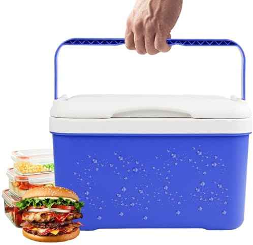 Portaghiaccio per Campeggio e Attività All'aperto - Cassa Portatile Isolata Da 6 Litri - Casse Per Ghiaccio E Raffreddatori Con Manico - Per Attivita All Aperto Auto Escursionismo Viaggio Palestra Via