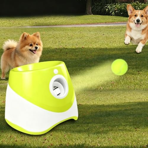 ALINUOYQ Automatic Dog Ball Launchers, Ball Thrower Dog Machine with 3 Firing Ranges for Outdoors Courtyards Parks, Mini Throwing Balls Machine for Small Medium Dogs