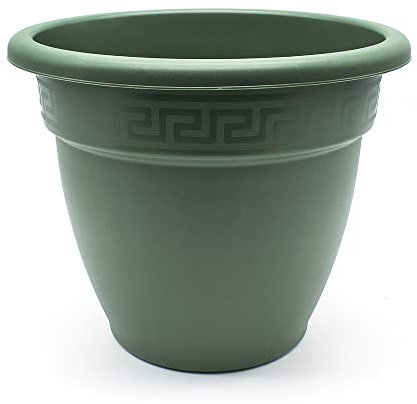 CABLEPELADO Macetero rendondo de plastico, Maceta de plástico, Tiesto para Flores, Macetero para Suelo, 41 cm Altura x 52 cm Diámetro Superior x 28 cm Diámetro Inferior, Plástico, Verde