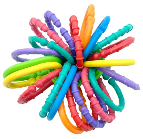 COLVWOFA Baby Toys Links-to-Go Car Seat and Hanging Stroller Ring Toy, Larger Connecting Ring Travel Accessory Set