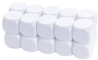 KAIHENG 22mm, Lot de 20 Dé Neutre à Personnaliser, Jeux dé en Plastique avec Coins arrondis, Jeu de société Parfait pour Les écoles, Les créateurs de Jeu et l'enseignement des mathématiques