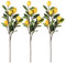 WIVAYE 3Pack Artificial Lemon Branches,Faux Lemon Branch Decor, Yellow Lemon Tree Stem with Greenery Leaves, Artificial Lemon Picks Decoration for Home or Table Centerpiece