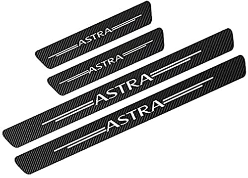 4 Piezas Fibra de Carbon Umbral De La Puerta Protectores para Opel OPC Astra J H G K, Adhesivo De Protección De Umbral Coche, Decoración Estribos Protector Barra Sill Scuff Plate Accesorios