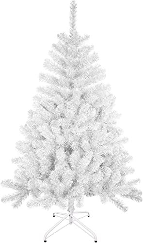 SOLAGUA Árbol de Navidad Artificial C/Efecto Brillo, Arboles con Hojas de Espumillón 120cm a 210cm de Primera Calidad, Súper Natural con el Soporte Metálico.(Blanco Brillo, 180cm 477Tips)