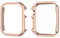 Rose Gold Case Metal Compatible with Apple Watch 38mm, Metal Bumper Protective Cover Shockproof Aluminum Alloy Screen Cases Bling Shiny Frame Cover Shell Compatible with Apple iWatch Series 3/2/1