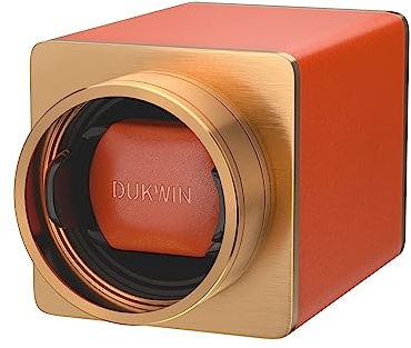 DUKWIN Remontoir de montre portable pour 1/2 montres avec moteur japonais silencieux, double alimentation pour voyage, 22D-Orange, Moderne ou polyvalent