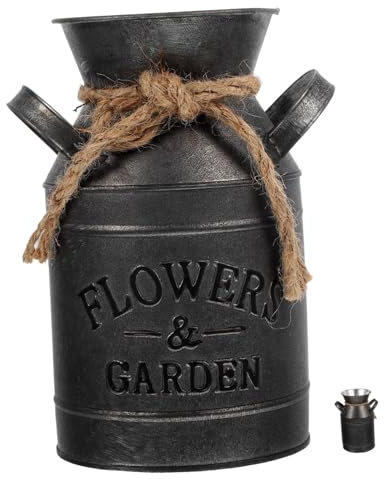 Amosfun Lecheras Antiguas Jarra Leche Decoración De Cubo para Flores 4.53x7.48 Pulgadas
