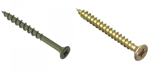 ForgeFix Countersunk Decking Screws | 4.5 x 55mm | Green | Box 200 & Multi-Purpose Single Thread Screws | 4.0 x 40mm | Zinc Yellow Passivated | Box 200