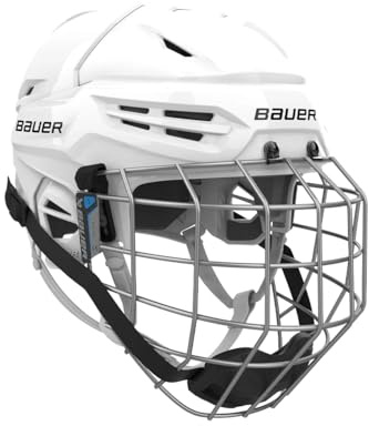 Bauer Re-Akt 55 Eishockey Helm Combo Senior (Weiss, Klein)