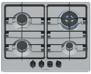 Bosch PGH6B5K60 Serie 4 Piano cottura a gas 60 cm 4 bruciatori Acciaio inox