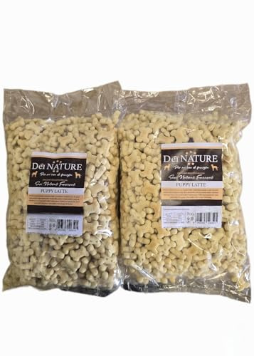 DEI NATURE Galletas para perros, mini oxicinos de leche, 2 paquetes de 800 g, aperitivos para perros - Premio para perros