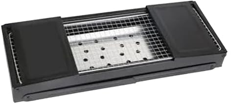 Barbacoa de carbón vegetal plegable | barbacoa al aire libre con mesa lateral | barbacoa portátil de 34,25 x 8,86 x 12,01 pulgadas | Equipo de cocina para picnic Tailgating Jardín Senderismo Mochila