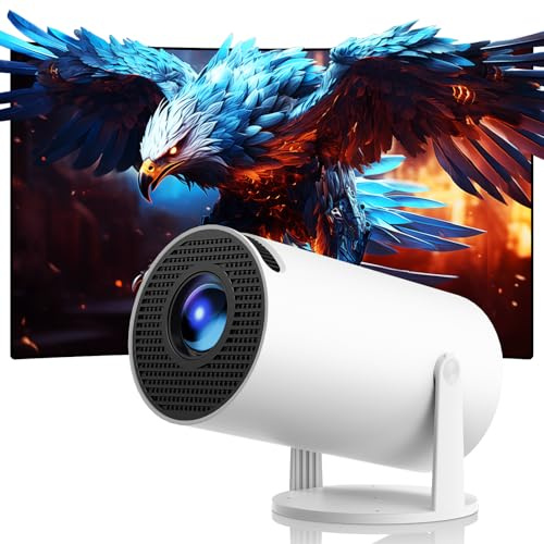 Videoprojecteur 4K, Mini Projecteur Video Android 11 WiFi 6 BT5.0, Retroprojecteur Portable 1080P HD Correction Auto du Trapèze Vertical Compatible avec TV Stick/HDMI/USB/PS5