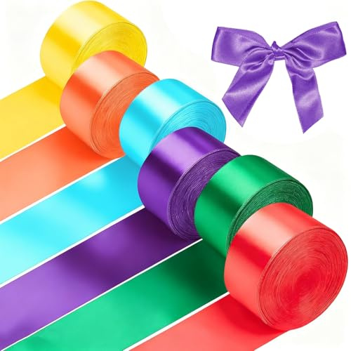 6 Colori Nastro di Raso 4cm x 22m per Confezioni Regalo Evento Festivo Decor di Nozze Bomboniere Regali Decor