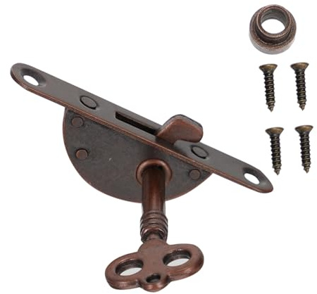 DOITOOL Verrou de Meuble Vintage Fer avec Clé Serrure Décorative Demi Armoire Boîte à Bijoux Facile à Installer Finition Ancien