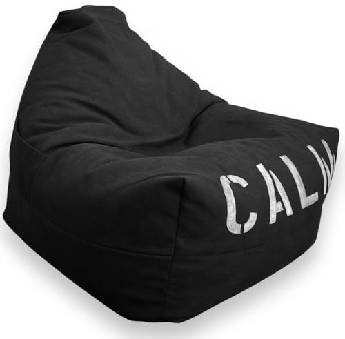 Aiire Puff Salon de Diseño Moderno - [100x70x70cm] Puf con Relleno Incluido Pintado a Mano en Algodón Premium - Bean Bag Chair Infantil o Decoracion Habitacion Juvenil Rojo
