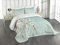 ABAKUHAUS Weeping Blume Tagesdecke Set, Kirschblüte, Set mit Kissenbezügen Sommerdecke, für Doppelbetten 220 x 220 cm, Babyblau Hellrosa und Taupe