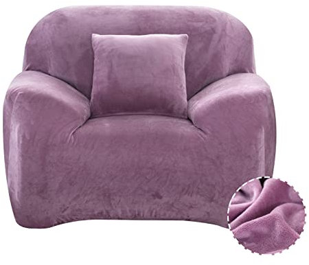Treer Sofa Überzug Samt 1 2 3 4 Sitzer, Feste Farbe Sofaüberzug Stretch Sofabezug Elastisch Universal Schonbezug Sofa Antirutsch Sofa Hussen Spandex Sofaschoner Sofahusse (Lila,2 Sitzer)