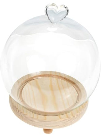 Warmhm Staubschutz Aus Glas Schreibtischaufsatz Käseglocke Kuppel Mikrolandschaftsschützer Dessert-display-abdeckung Led-dekor Lebensmittelabdeckung Hölzern Handmodell Baby Anlage