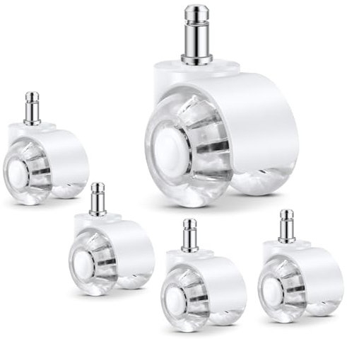 MXTIMWAN Bürostuhl Rollen 5er Set, 11x 22 mm Rollen für Bürostuhl, 360 Grad Drehung Schreibtischstuhl Rollen für Gaming Stühle, Ersatzräder für Bürostühle für Teppich, Hartböden, Fliesen