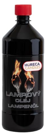 HORECA CANDLES Lampenöl – 1L Flüssiges Wachs, 99% Reine Paraffin, Rauchfrei und Geruchlos, Lange Brenndauer, Sicherer Brennstoff für Öllampen, Fackeln, Kerzen und Dekorative Lampen