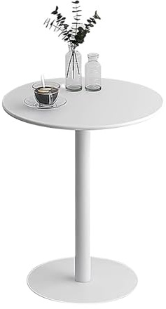 Tavolo rotondo bianco da bar, 40 x 40 x 50 cm, per soggiorno, piccolo tavolino da caffè, divano, tavolino da spuntino, tavolo da cucina, bancone da pranzo, bistrot, tavoli da pub con design moderno