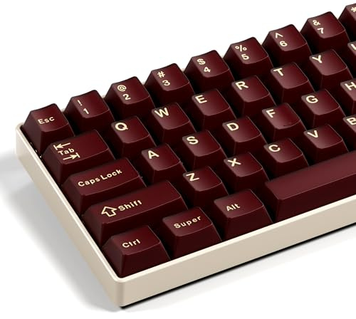 GMKWTL XVX Red Keycaps, Double Shot PBT Keycap Set 75 Percent, Cherry Profile Keyboard Keycaps Compatibility with ANSI Layout MX Switches Mechanical Keyboard