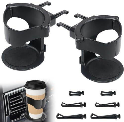 Car Cup Holder – 2-Pack Universal Air Vent Drink Holders | Car Beverage Organizer for Coffee, Bottles & Cans | Space-Saving, No-Spill Design for Cars