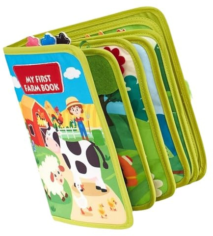 Gissroys interaktiv filtbok för barn och småbarn rolig bondgård tema lärande bok leksak perfekt för kognitiv utveckling av djurkärlek