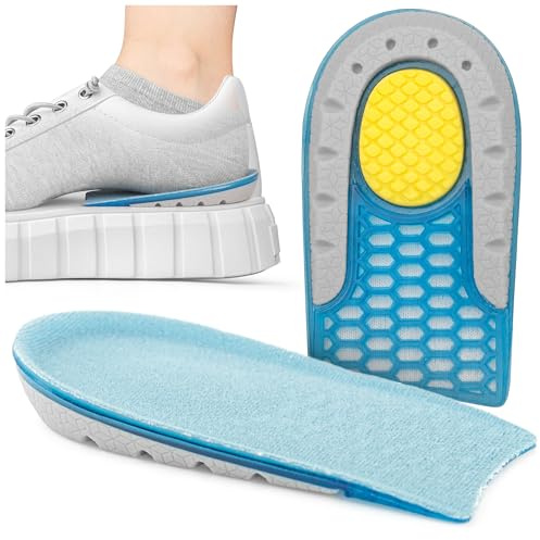SULPO Talloniera In Gel Solette Rialzate Uomo Donna, Plantare Per Tallonite E Talloniera Per Spina Calcaneare, Cuscinetti Per Scarpe Per Discreta Correzione Altezza-1 cm, 1 paio